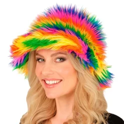 Bucket Hat Fluffy Regnbue