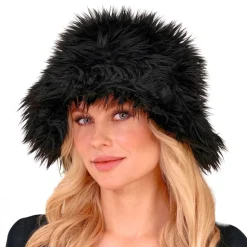 Bucket Hat Fluffy Svart