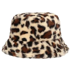 Bucket Hat i fuskepels Leopard