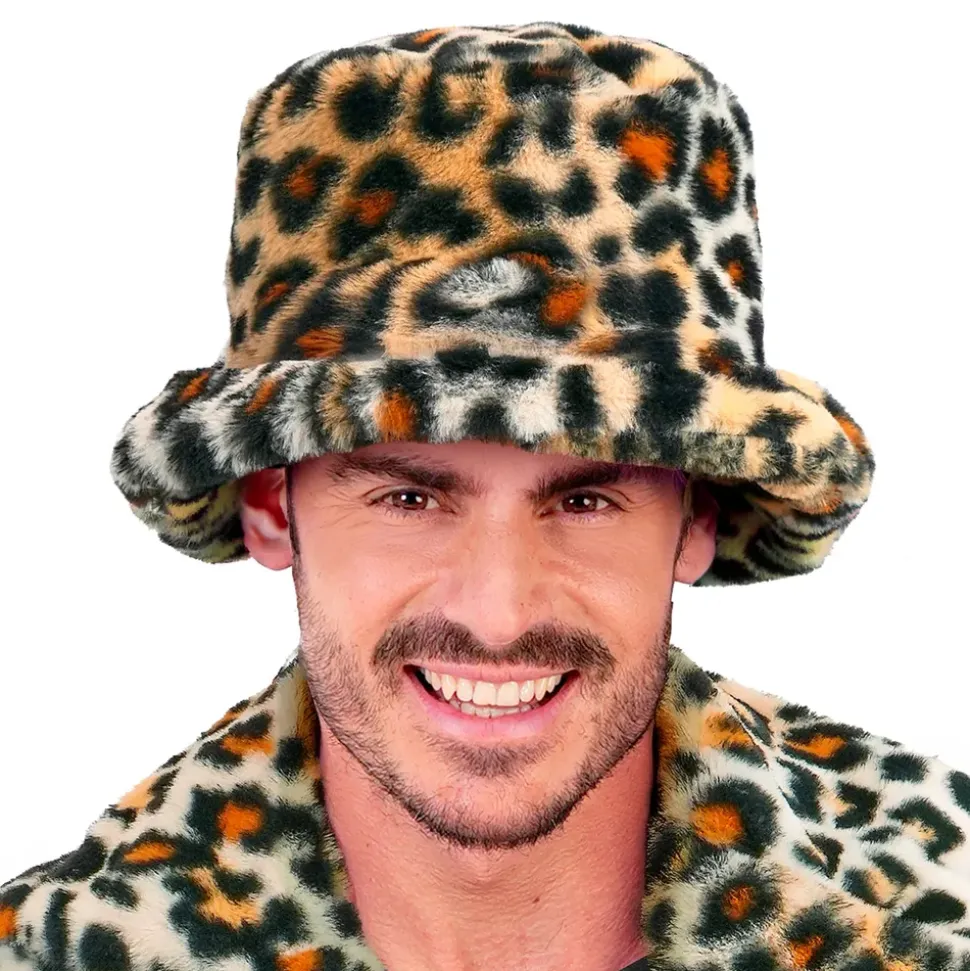 Bucket Hat i fuskpels leopard