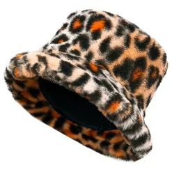 Bucket Hat i fuskpels leopard