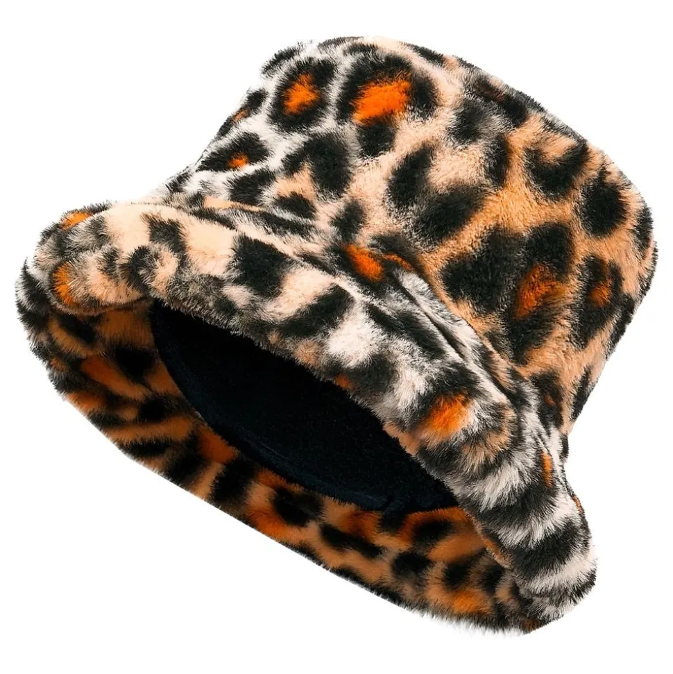 Bucket Hat i fuskpels leopard