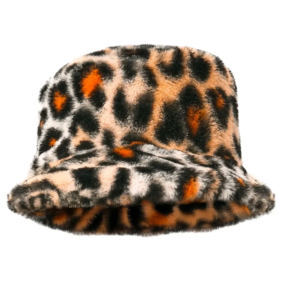 Bucket Hat i fuskpels leopard