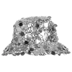 Bucket Hat Paljetter Sølv