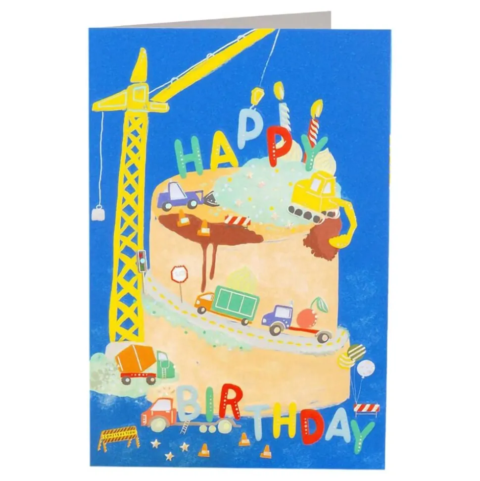 Bursdagskort Construction Cake
