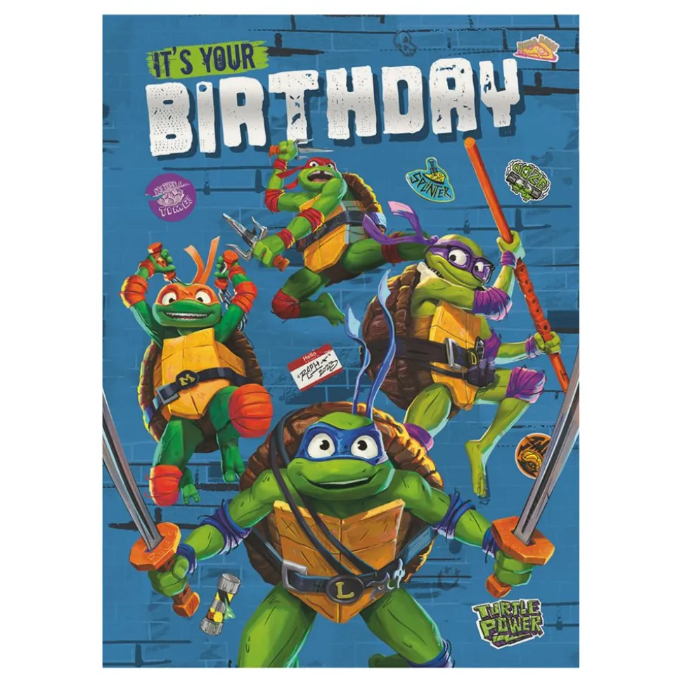 Bursdagskort Ninja Turtles