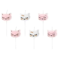 Bursdagslys Katter Hvit/Rosa
