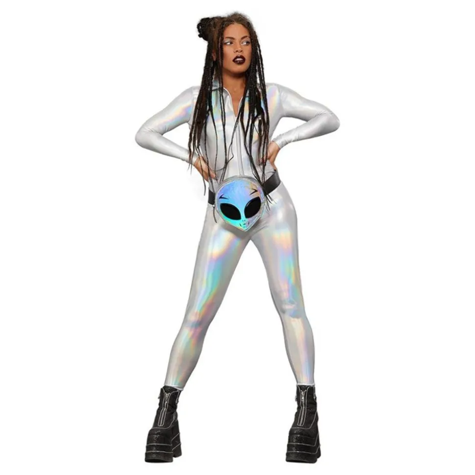 Catsuit Silver Holographic Kostyme