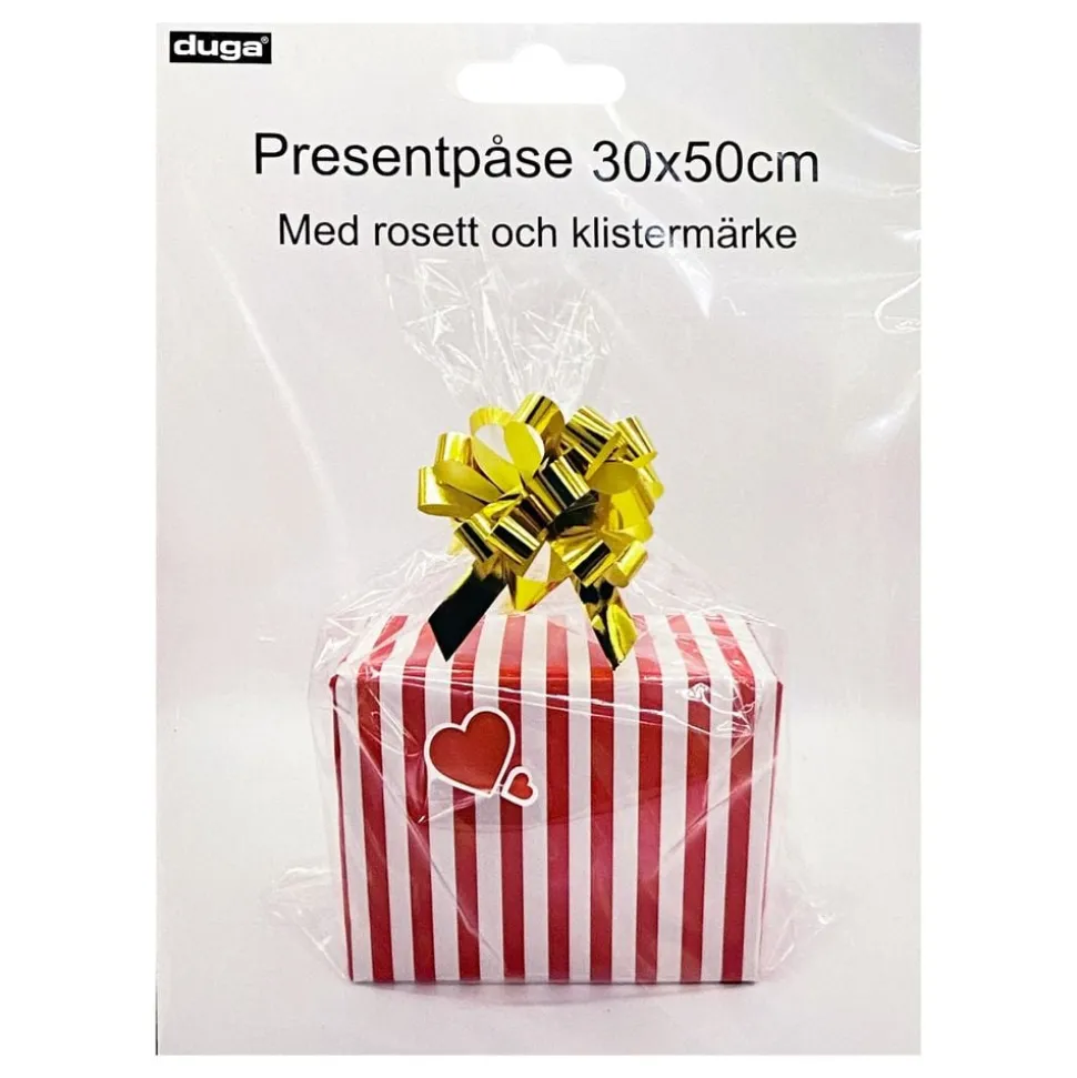 Cellofanpose med Sløyfe og Stickers