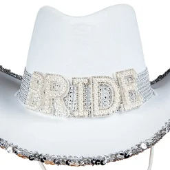 Cowboyhatt Bride Hvit med Strass