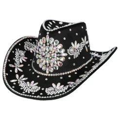 Cowboyhatt Crystal Svart