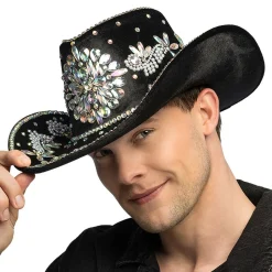 Cowboyhatt Crystal Svart
