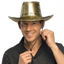 Cowboyhatt Gull med Sømmer