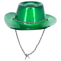 Cowboyhatt i plast grønn Metallic