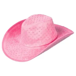 Cowboyhatt rosa med steiner