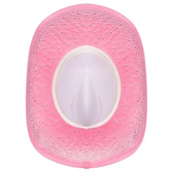 Cowboyhatt rosa med steiner