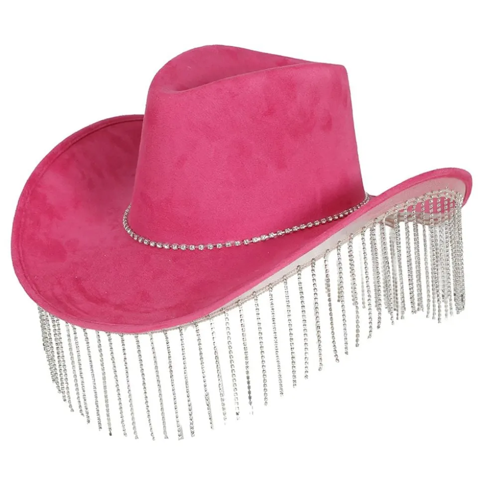 Cowboyhatt Rosa med Strass