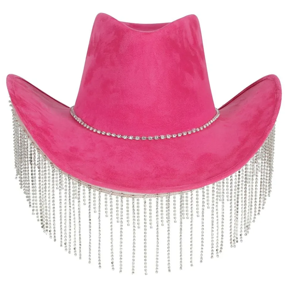Cowboyhatt Rosa med Strass