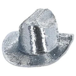 Cowboyhatt Sølv med Paljetter