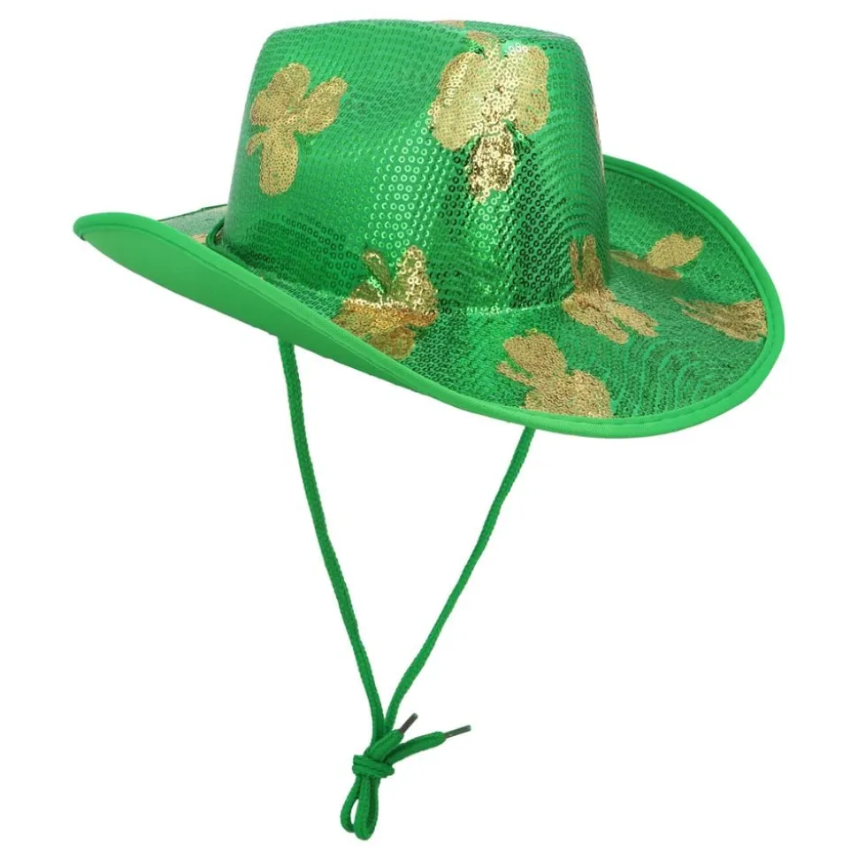 Cowboyhatt St Patricks Day Paljetter