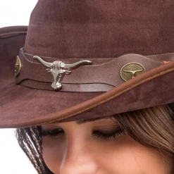 Cowboyhatt Suede Brun