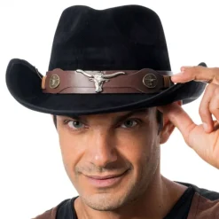 Cowboyhatt Suede Svart
