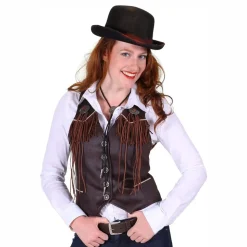 Cowboy Vest Dame Brun Deluxe