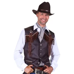 Cowboy Vest Herre Brun Deluxe