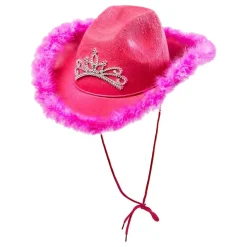Cowgirl Hatt med Rosa Fluff