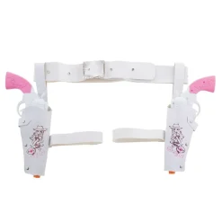 Cowgirl Hylster med Pistoler Hvit/Rosa