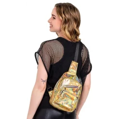 Crossbody-veske Holografisk Gull