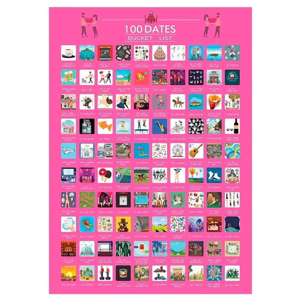 100 Dates Bucket List Skrapetavle