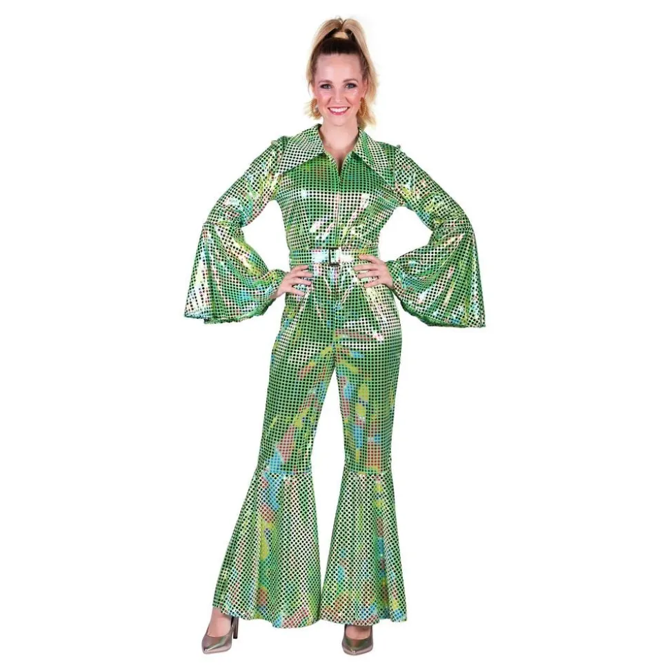 Disco Jumpsuit Grønn Fargeskimrende Kostyme