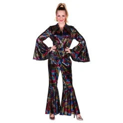 Disco Jumpsuit Svart Fargeskimrende Kostyme