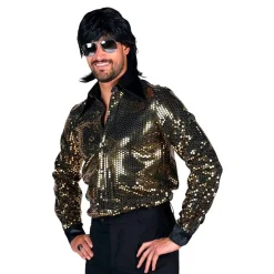 Disco Skjorte Herre Svart/Gull Deluxe