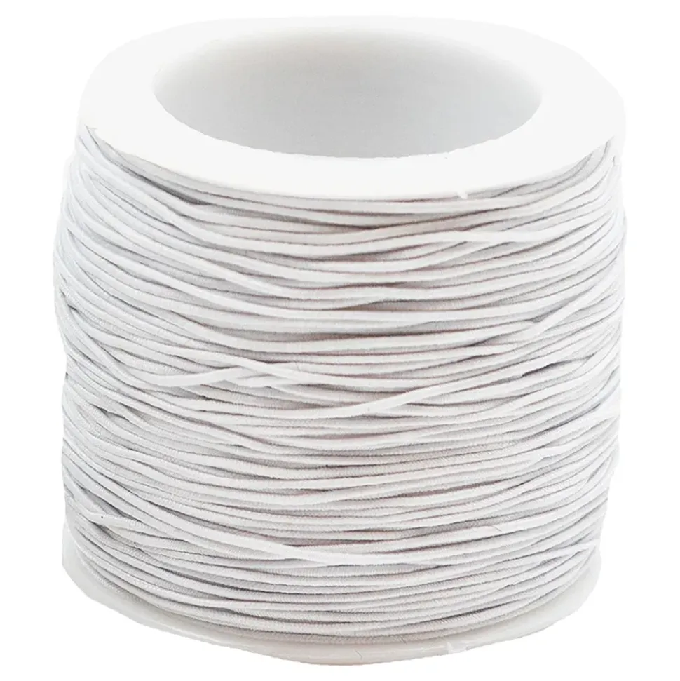 Elastisk Snor på Rull Hvit
