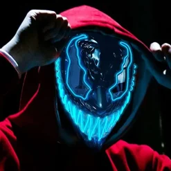 El Wire Djevel Blå LED Maske