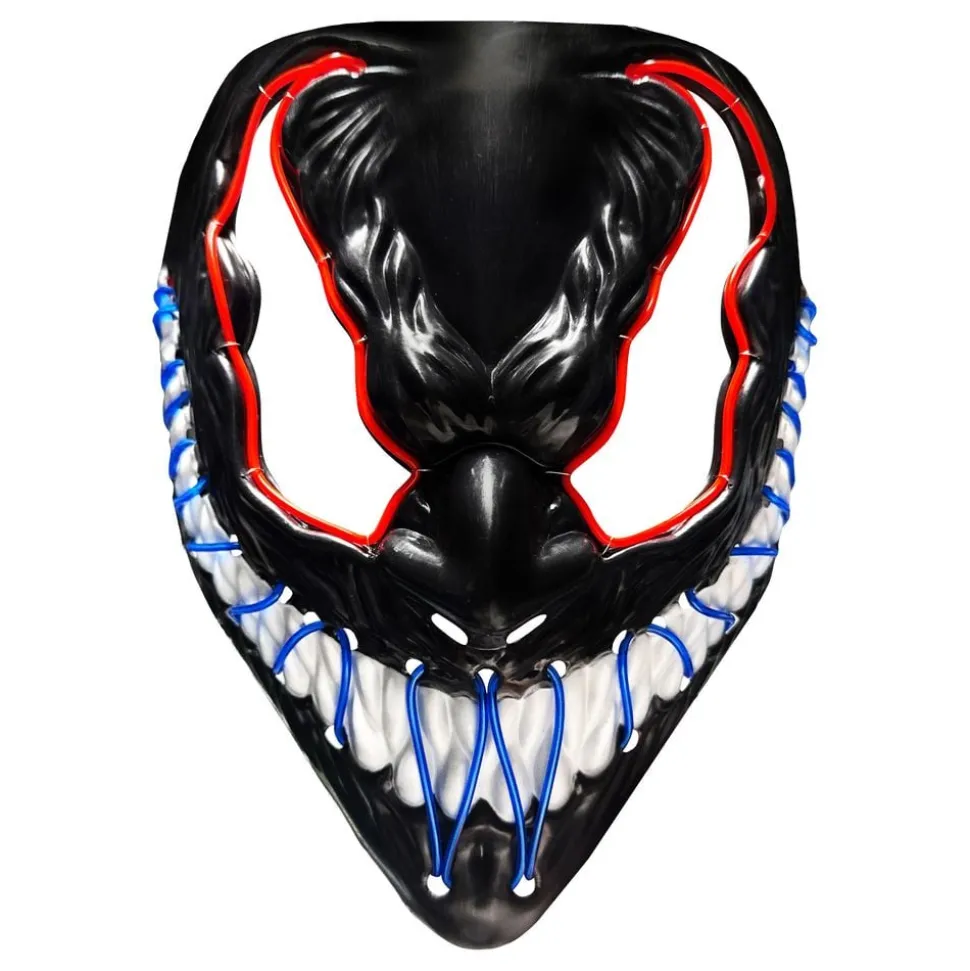 El Wire Djevel Rød/Blå LED Maske