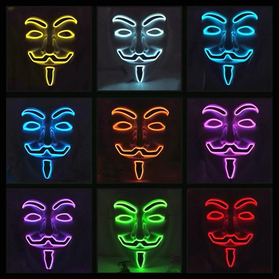EL Wire Vendetta LED Maske