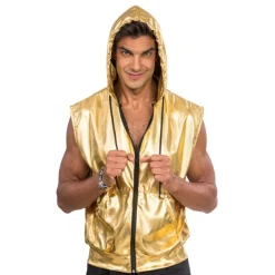 Ermeløs Hoodie Gull Metallic