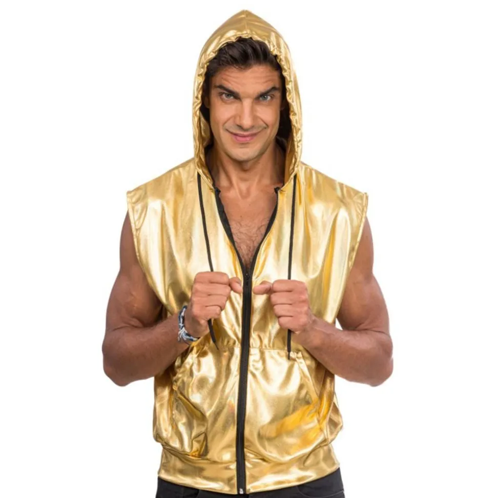 Ermeløs Hoodie Gull Metallic