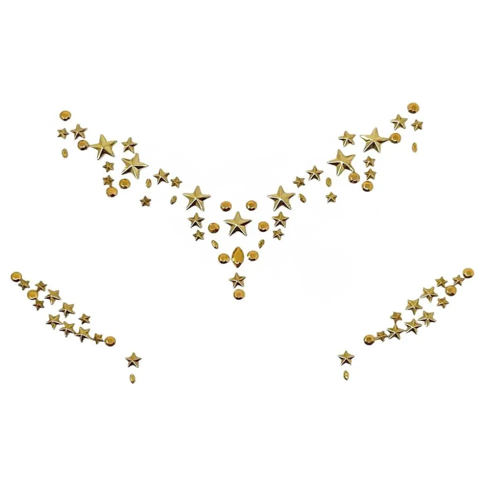 Face Jewels med Gullstjerner