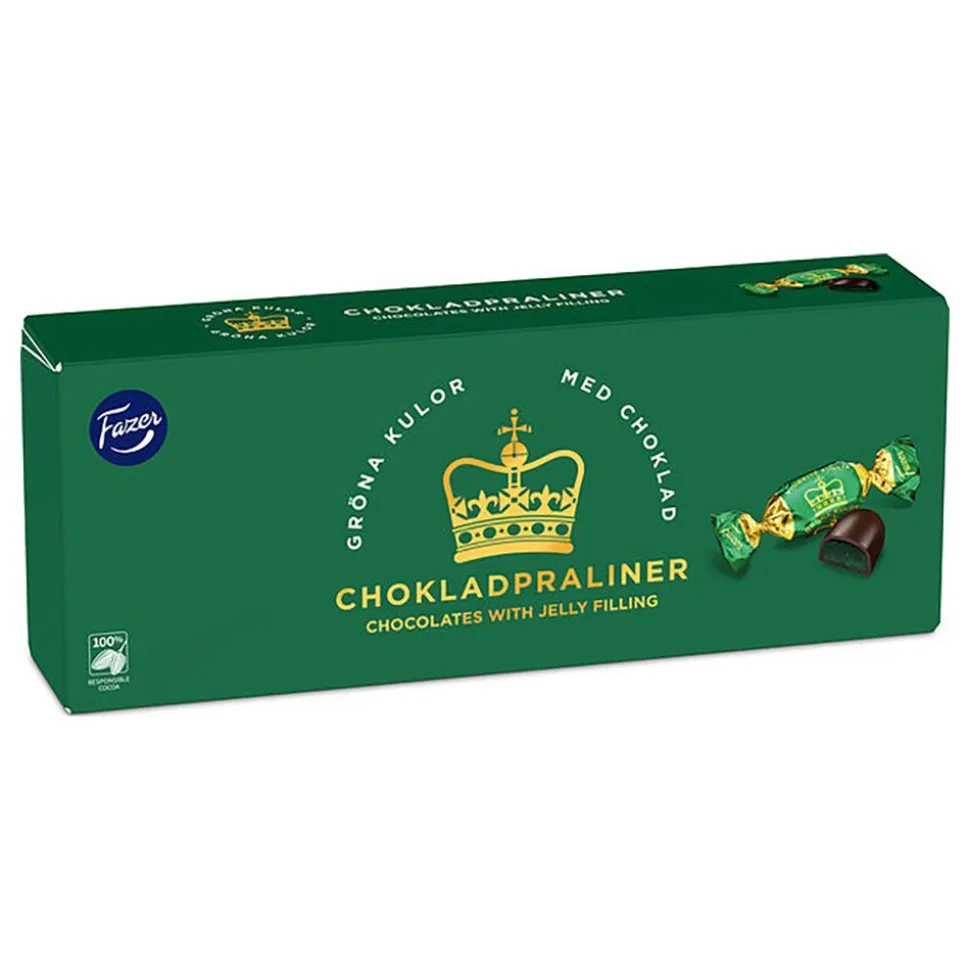 Fazer Grønne Kuler Sjokoladepralin Eske