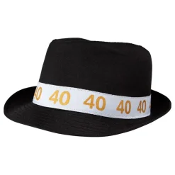 Fedorahatt Svart med Tall 40