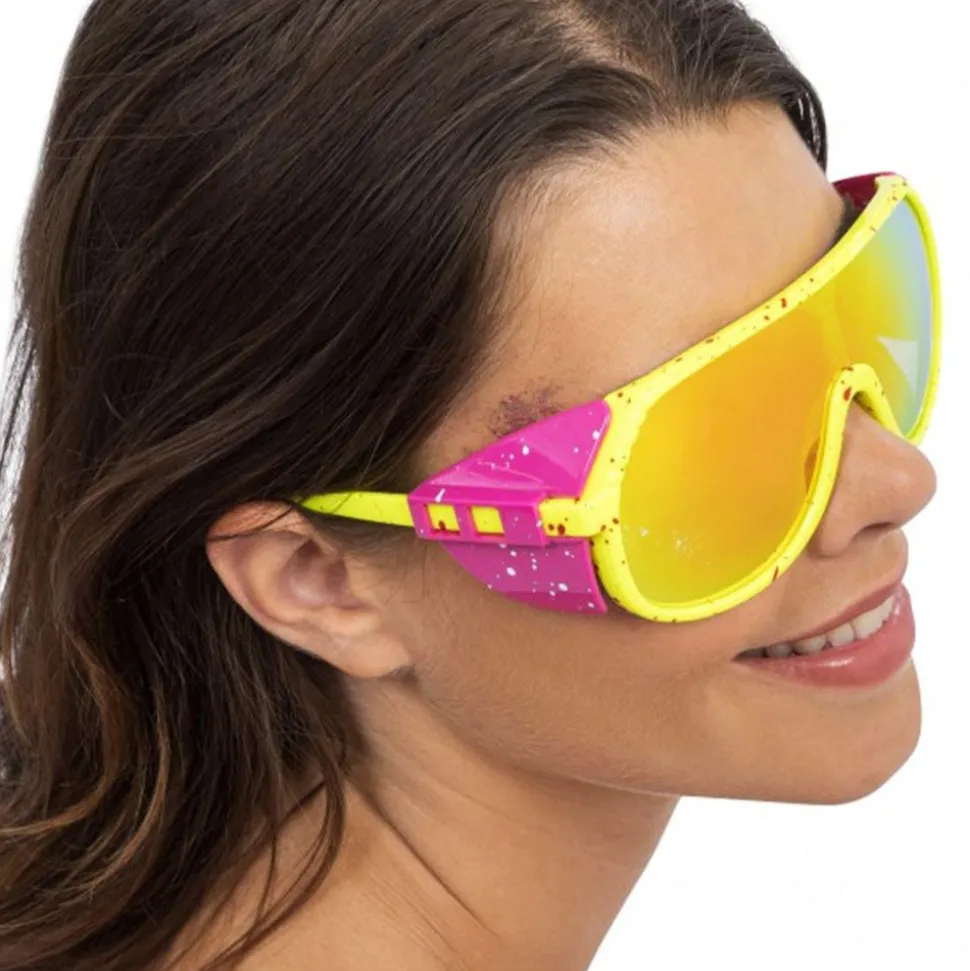 Festivalbriller Retro Rave Gul/Rosa