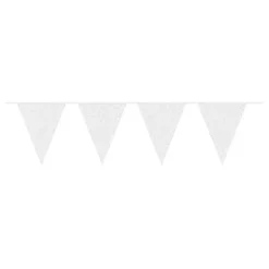 Flaggbanner Glitter Hvit