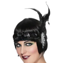 Flapper Pannebånd med Fjær