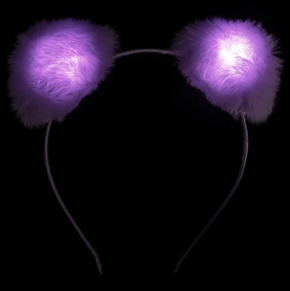Fluffy LED Hodebøyle med Ører