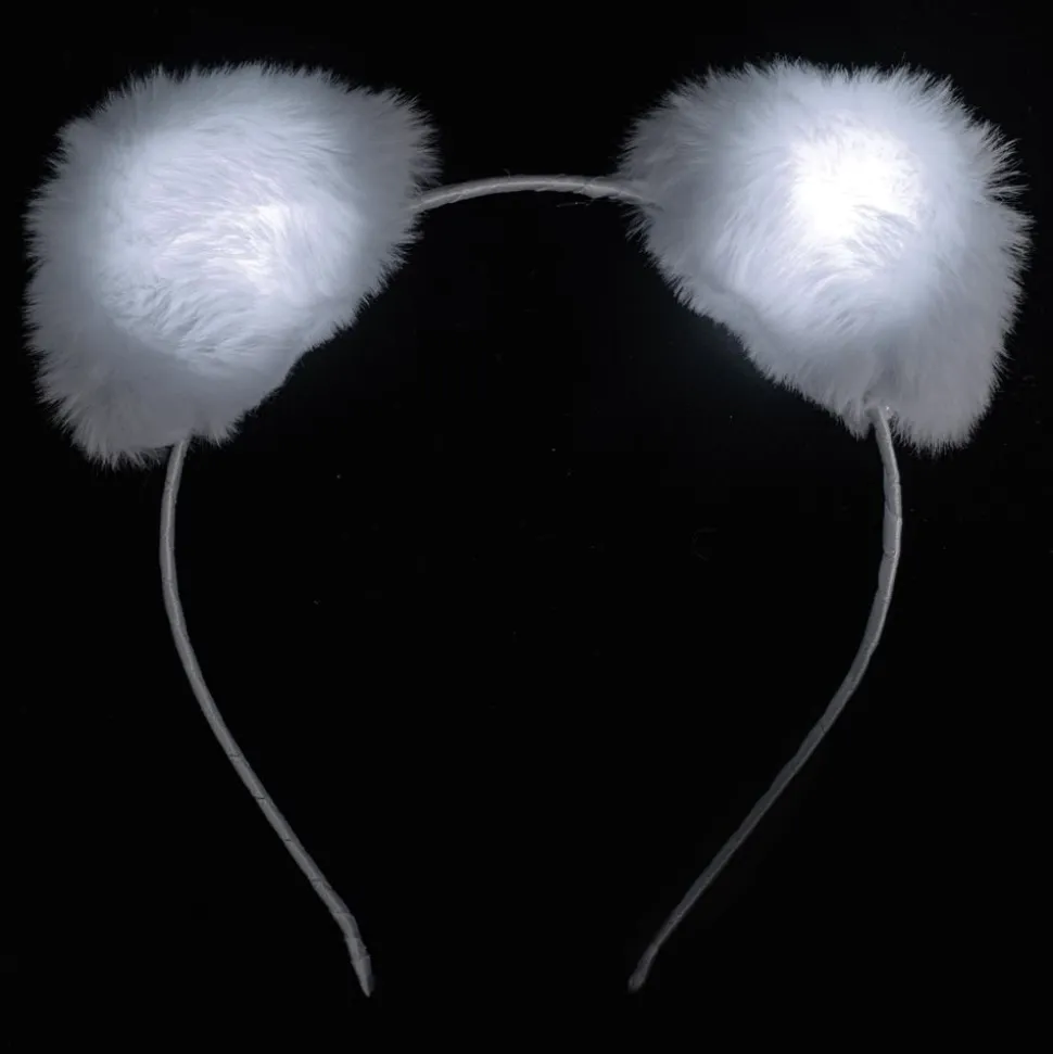 Fluffy LED Hodebøyle med Ører