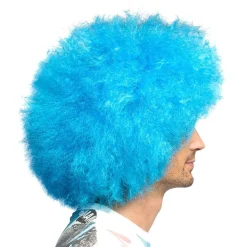 Fluffy Neonblå Parykk
